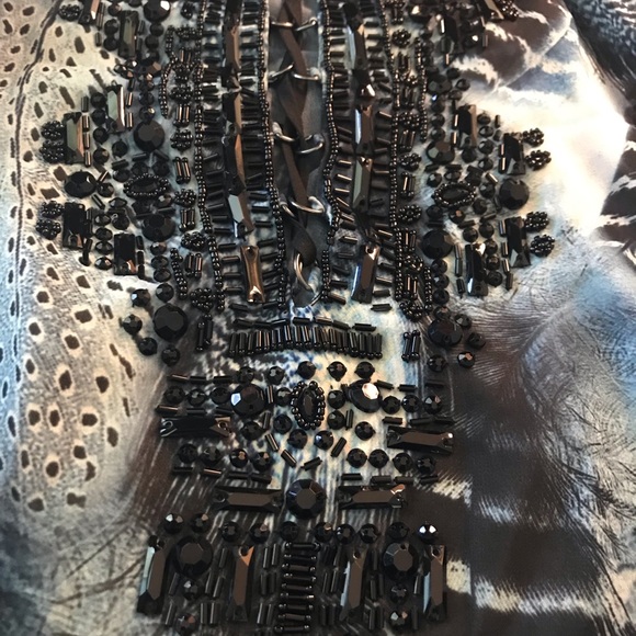 Hale Bob sheer feather print long sleeve blouse. Size small - Picture 9 of 12